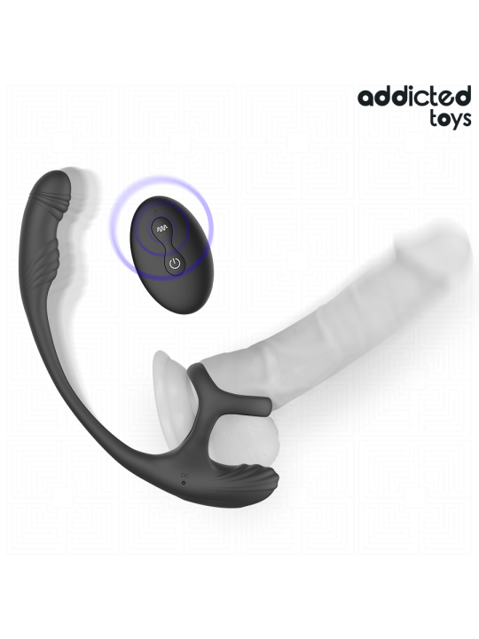 ADDICTED TOYS PLUG ANAL VIBRACION Y WAVING 360º Y ESTIMULADOR TESTICULOS